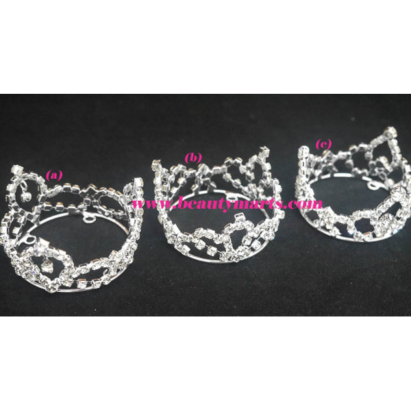 Rhinestone Full Circle Round Mini Tiara